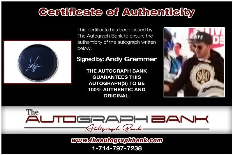 Andy Grammer — Andy Grammer authentic signed Drumhead W/Certificate Autographed (a1DH), image 2