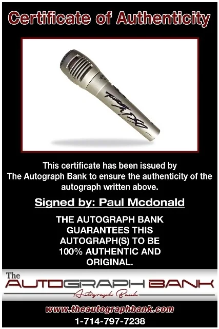 Paul McDonald — Paul McDonald American Idol authentic signed Microphone W/ Certificate mc112f1, image 2