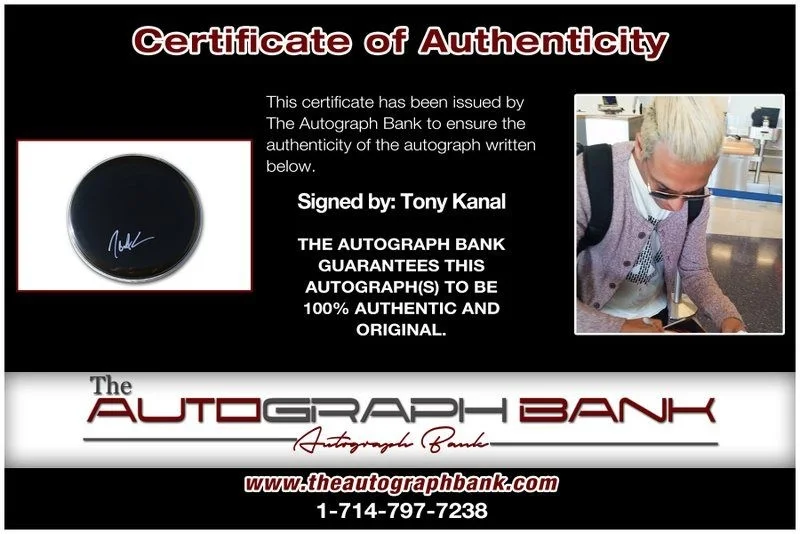Tony Kanal — Tony Kanal No Doubt authentic signed Drumhead W/Certificate Autographed (A2), image 2