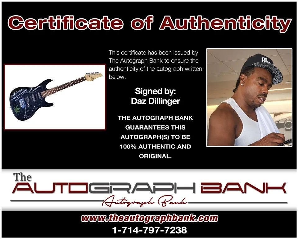 Daz Dillinger — Daz Dillinger Tha Dogg Pound signed electric guitar w/Certificate Autograph ER1, изображение 2