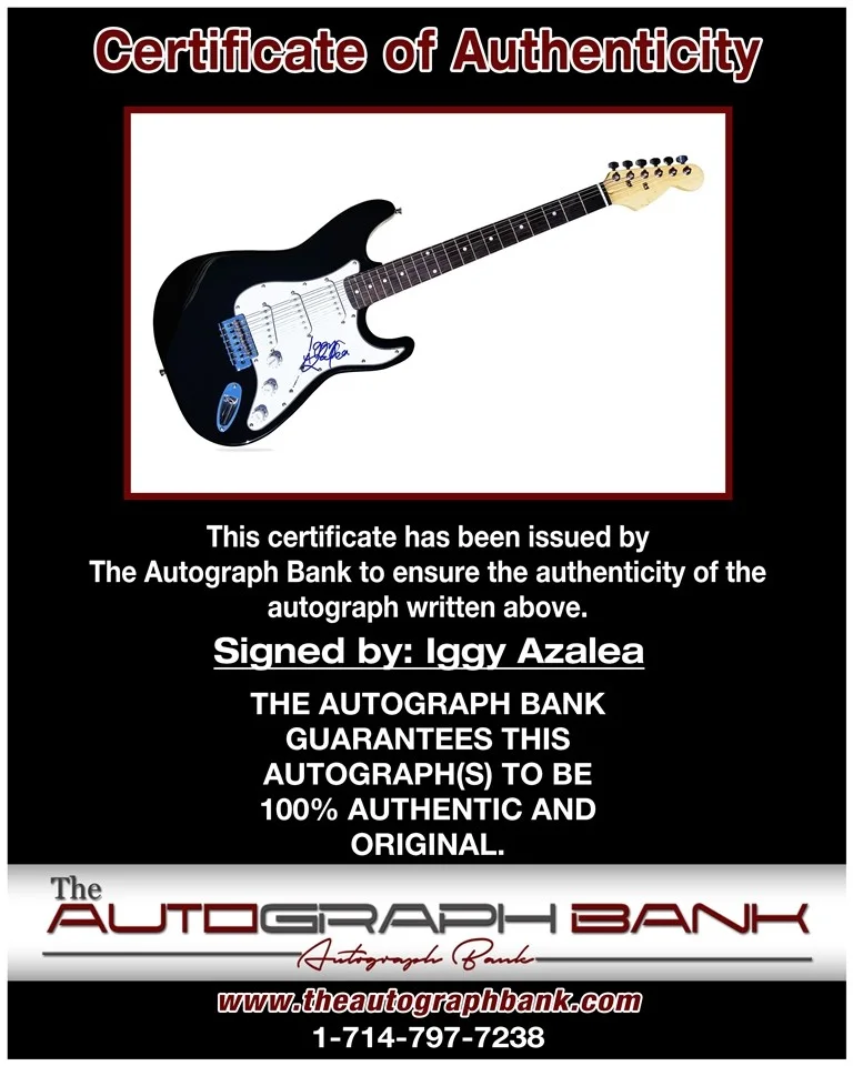 Iggy Azalea — Iggy Azalea authentic signed electric guitar W/ Certificate Autographed (2316a), image 2