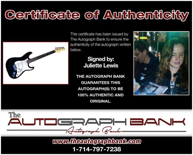 Juliette Lewis — Juliette Lewis authentic signed electric guitar |CERT Autographed A0001, image 2