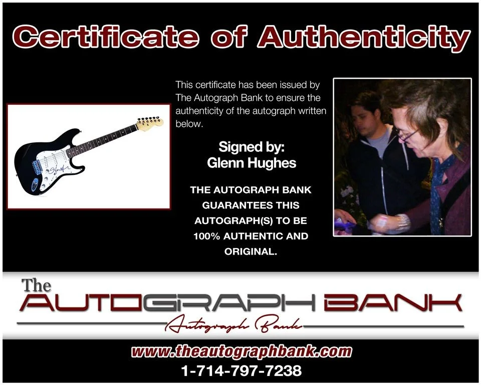 Glenn Hughes — Glenn Hughes Deep Purple, Black Sabbath signed guitar w/Cert Autograph 2816c, image 2