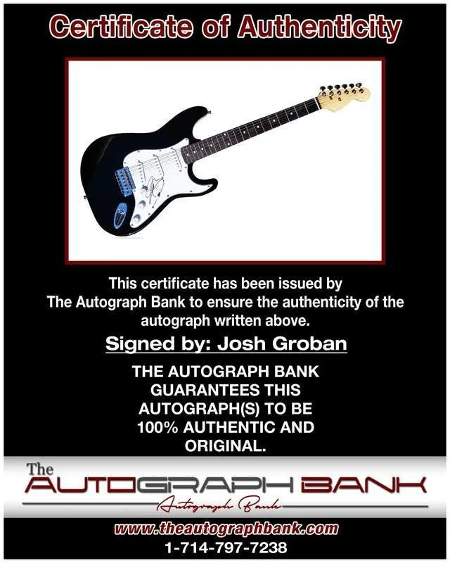 Josh Groban — Josh Groban authentic signed rock electric guitar W/Cert Autographed A0001, image 2