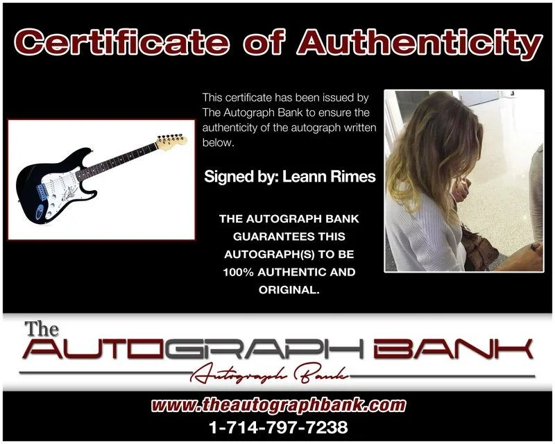 Leann Rimes — Leann Rimes authentic signed electric guitar W/ Certificate Autographed (AC1), image 2
