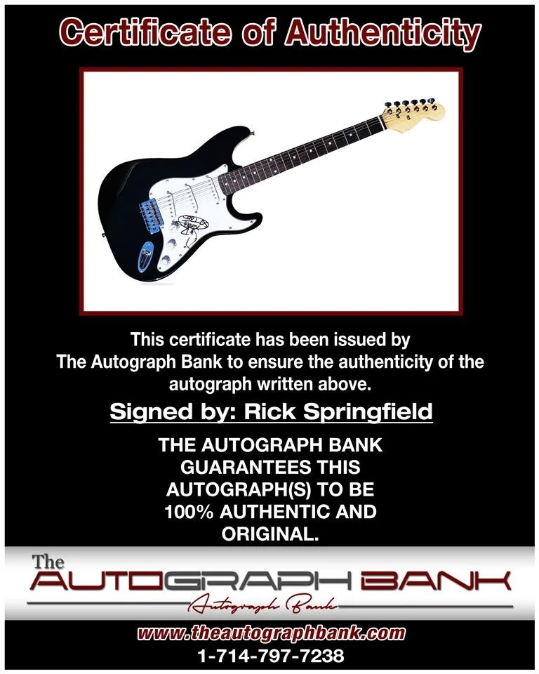 Rick Springfield — Rick Springfield Zoot authentic signed electric guitar W/Cert Autographed 2816c, image 2
