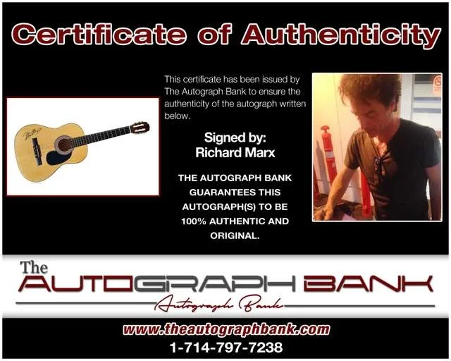Richard Marx — Richard Marx authentic signed acoustic guitar W/Certificate Autographed (A1000), image 2