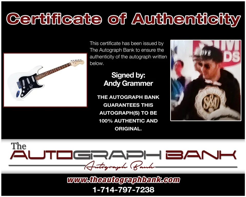 Andy Grammer — Andy Grammer authentic signed electric guitar W/ Certificate Autographed W223a, image 2