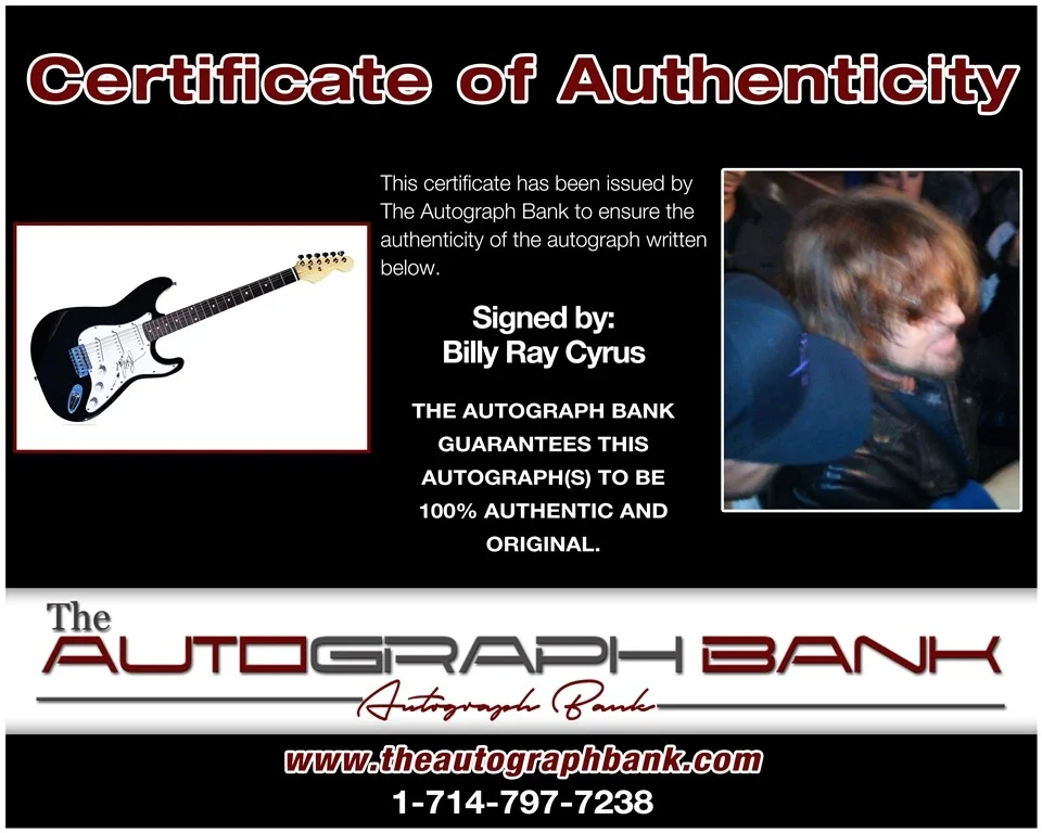 Billy Ray Cyrus — Billy Ray Cyrus authentic signed electric guitar W/ Certificate Autographed E1, image 2