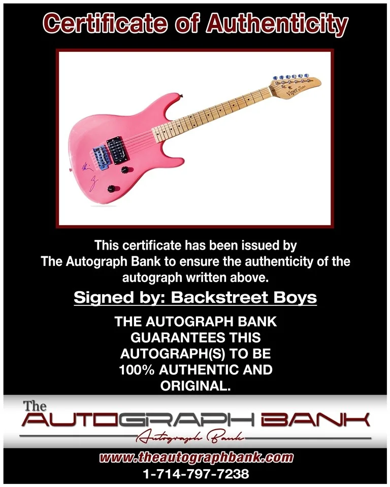 Backstreet Boys — Backstreet Boys Group authentic signed electric guitar W/Cert Autographed E1, image 2
