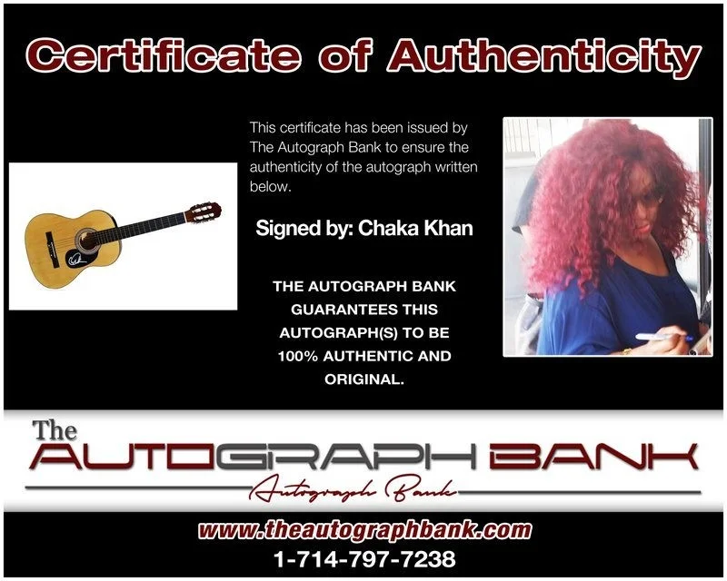 Chaka Khan — Chaka Khan authentic signed acoustic guitar W/ Certificate Autographed (A), image 2
