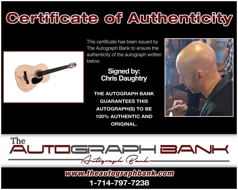 Chris Daughtry — Chris Daughtry authentic signed acoustic guitar W/ Certificate Autographed (A), image 2