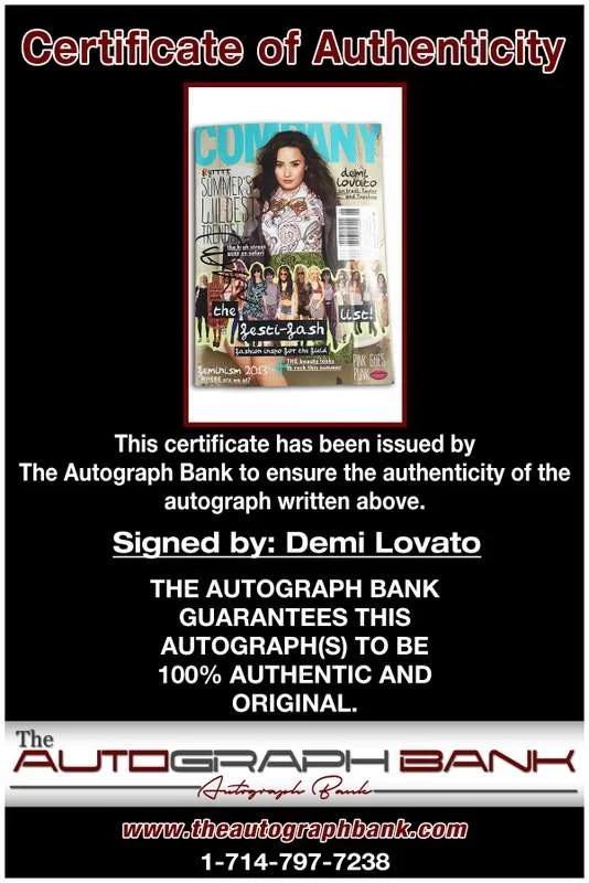 Demi Lovato — Demi Lovato authentic signed magazine W/Certifcate A3, image 2