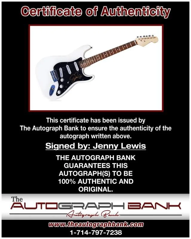 Jenny Lewis — Jenny Lewis authentic signed rock electric guitar W/Cert Autographed A0002, изображение 2