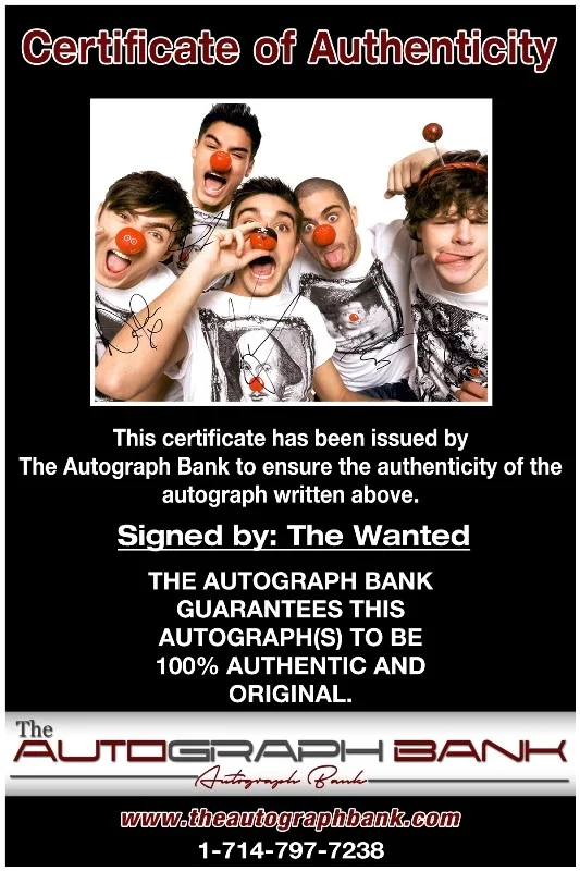 The Wanted — The Wanted Band Authentic signed rock 10x15 photo W/Cert Autographed 26-a, image 2