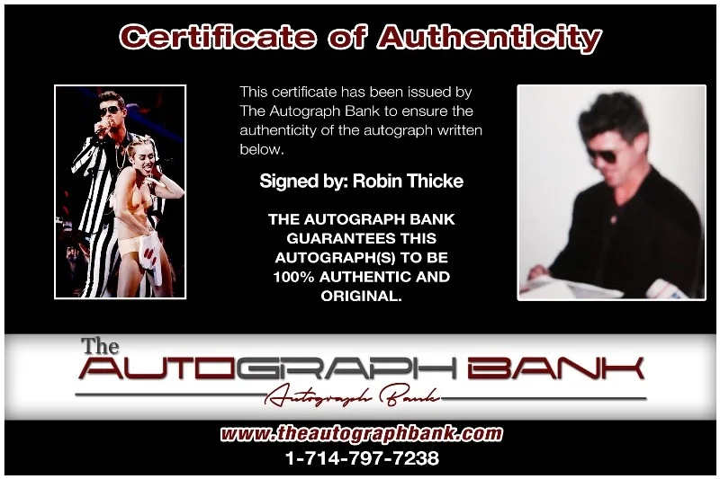 Robin Thicke — Robin Thicke Authentic signed rock 10x15 photo W/Certificate Autographed (26-d), image 2