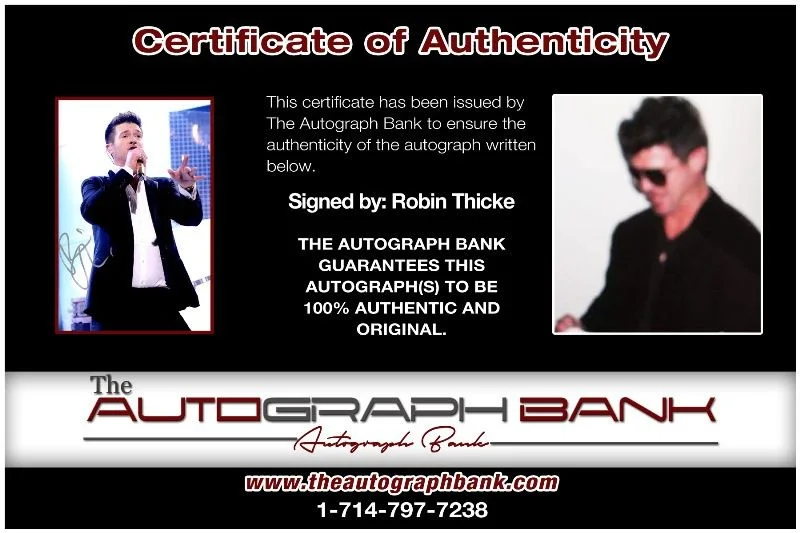 Robin Thicke — Robin Thicke Authentic signed rock 10x15 photo W/Cert Autographed 127c2, image 2