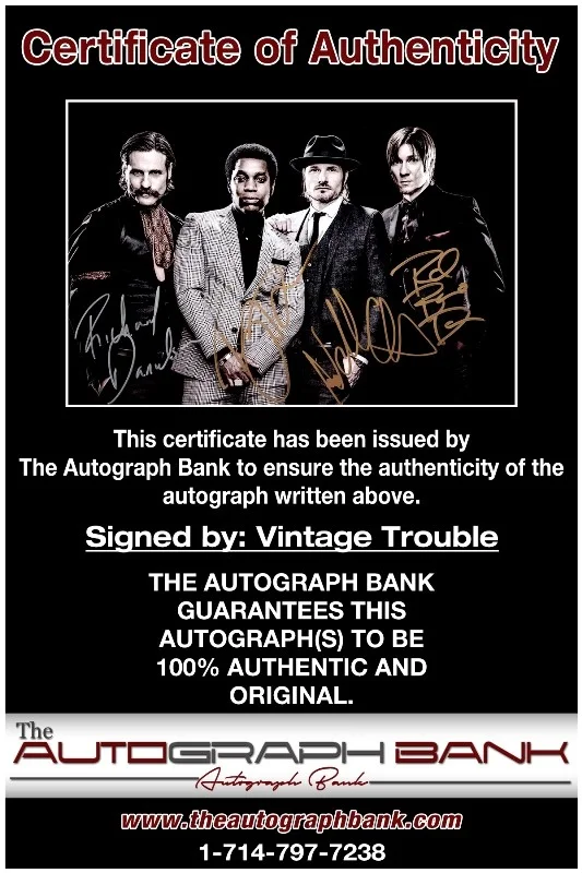 Vintage Trouble — Vintage Trouble Band Authentic signed rock 10x15 photo W/Cert Autographed 26-b, image 2