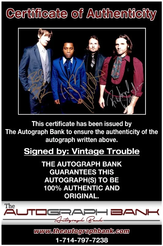 Vintage Trouble — Vintage Trouble Band Authentic signed rock 10x15 photo W/Cert Autographed 26-c, image 2