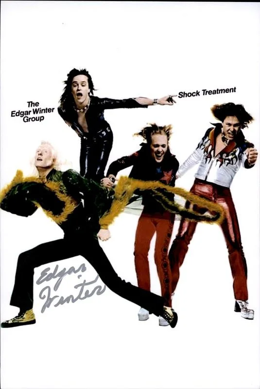 Edgar Winter — Edgar Winter Edgar Winter's White Trash signed 10x15 photo |CERT Autograph 26-b