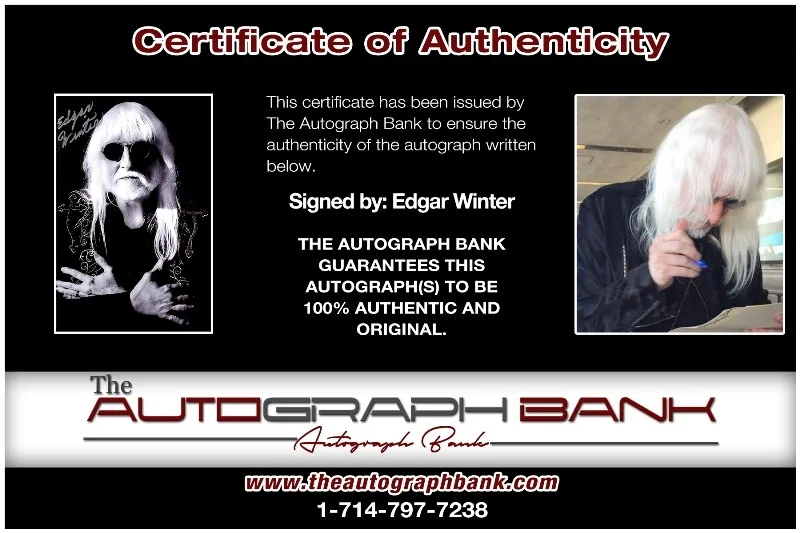 Edgar Winter — Edgar Winter Edgar Winter's White Trash signed 10x15 photo |CERT Autograph 26-f, image 2