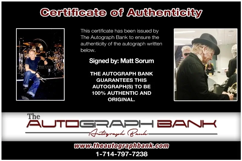 Matt Sorum — Matt Sorum Guns N Roses Authentic signed Rock 10x15 photo |Cert Autographed 26-e, изображение 2