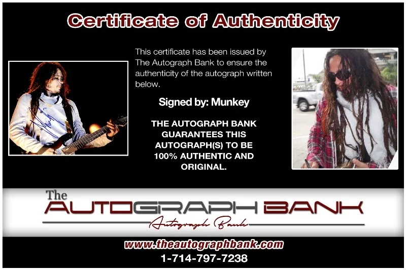 Munky — Munky Korn Authentic signed Rock 10x15 photo W/Certificate Autographed (26-a), изображение 2