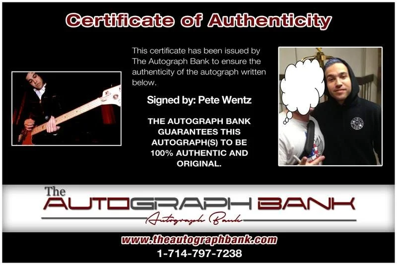 Pete Wentz — Fall Out Boy Pete Wentz authentic signed 10X15 photo |CERT Autographed A0023, image 2