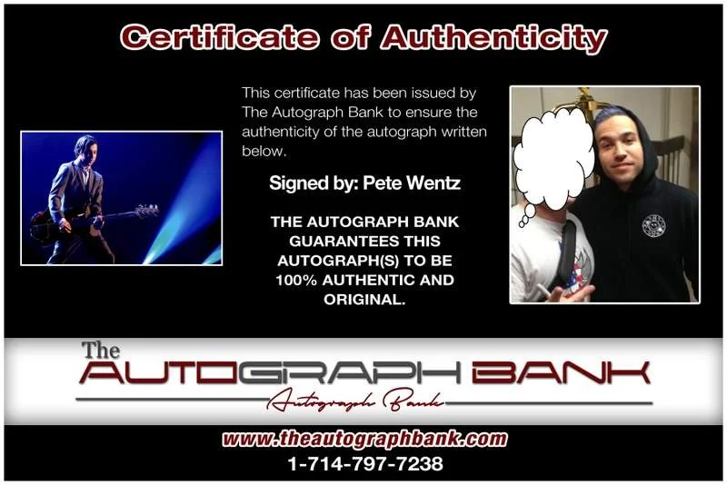 Pete Wentz — Fall Out Boy Pete Wentz authentic signed 10X15 photo |CERT Autographed A0001, image 2