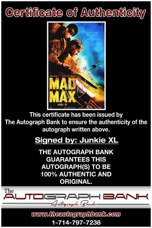 Junkie Xl — Junkie Xl authentic signed rock 10X15 photo W/Certificate Autographed (A0004), изображение 2