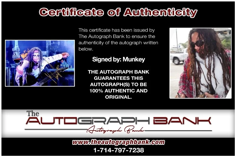 Munky — Munky Korn Authentic signed Rock 10x15 photo W/Certificate Autographed (26-n), изображение 2