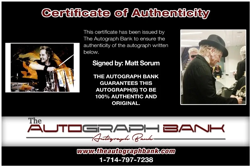 Matt Sorum — Matt Sorum Guns N Roses Authentic signed Rock 10x15 photo |Cert Autographed 26-f, изображение 2