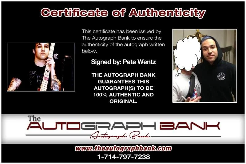 Pete Wentz — Fall Out Boy Pete Wentz authentic signed 10X15 photo |CERT Autographed A0003, изображение 2