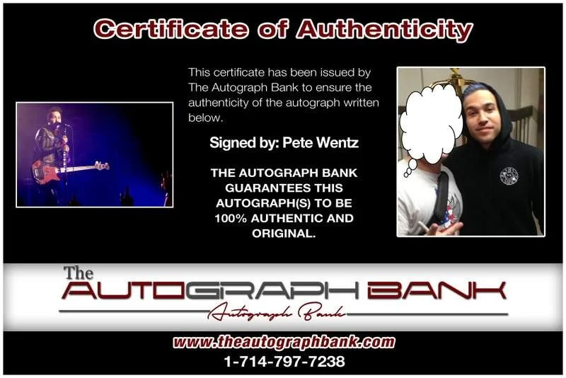 Pete Wentz — Fall Out Boy Pete Wentz authentic signed 10X15 photo |CERT Autographed A0005, изображение 2