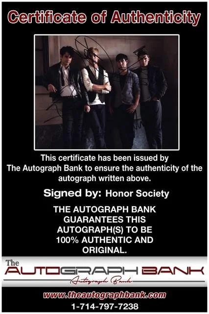 Honor Society — Honor Society authentic signed Rock 8x10 photo W/Certificate 45, изображение 2