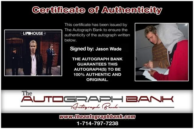 Jason Wade — Jason Wade of Lifehouse authentic signed Rock 8x10 photo W/Certificate 52, изображение 2