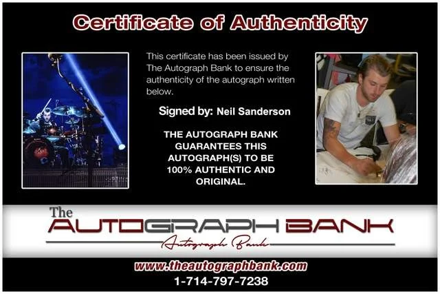 Neil Sanderson — Neil Sanderson of Three Days Grace authentic signed Rock 8x10 photo W/Cert 82, image 2