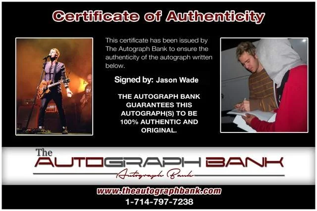 Jason Wade — Jason Wade of Lifehouse authentic signed Rock 8x10 photo W/Certificate 50, изображение 2