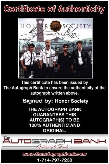 Honor Society — Honor Society authentic signed Rock 8x10 photo W/Certificate 46, image 2