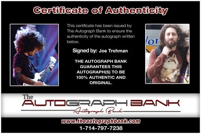 Joe Trohman — Joe Trohman of Fall Out Boy authentic signed Rock 8x10 photo W/Certificate 58, image 2