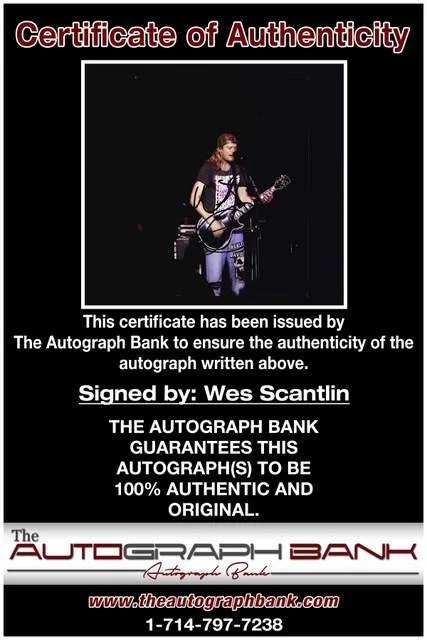Wes Scantlin — Wes Scantlin of Puddle of Mudd authentic signed 8x10 photo W/Cert Autographed 3, изображение 2