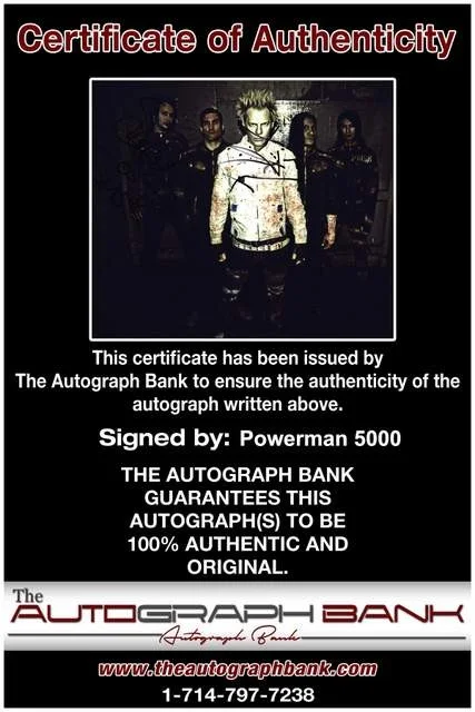 Spider One — Spider One of Powerman 5000 authentic signed Rock 8x10 photo W/Certificate 98, image 2