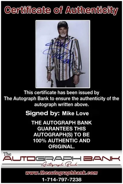Mike Love — Mike Love of The Beach Boys authentic signed Rock 8x10 photo W/Certificate 72, изображение 2