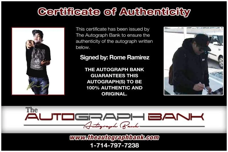 Rome Ramirez — Sublime Rome Ramirez authentic signed rock 8x10 photo W/Cert Autographed A0003, image 2
