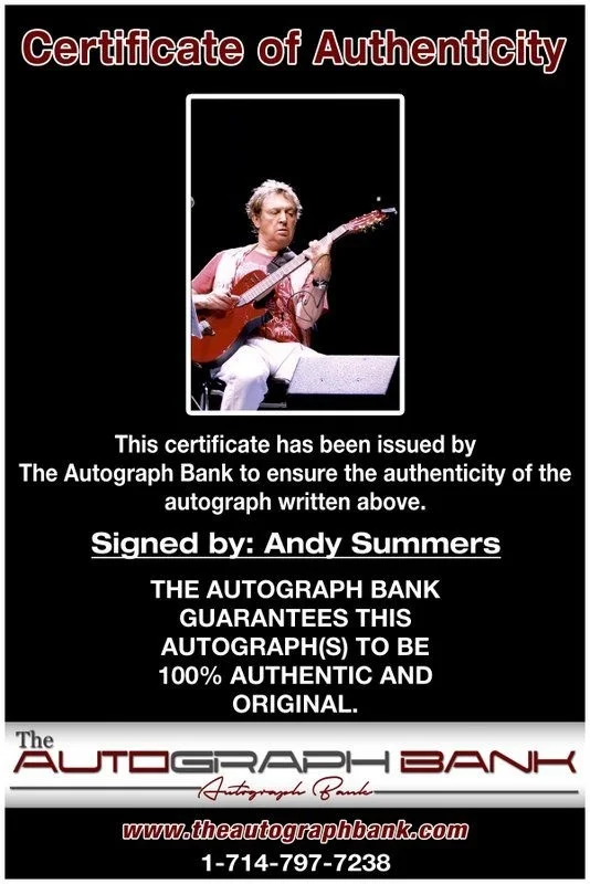 Andy Summers — Andy Summers The Police Authentic signed rock 10X15 photo W/Cert Autographed B8, изображение 2