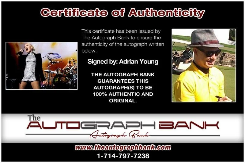 Adrian Young — Adrian Young No Doubt Authentic signed rock 10X15 photo W/Cert Autographed B3, image 2