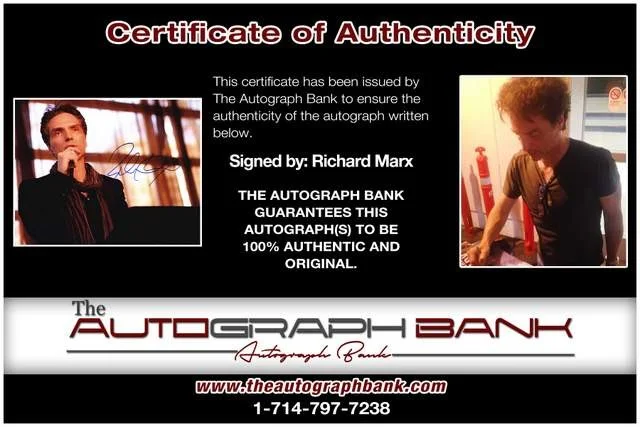 Richard Marx — Richard Marx authentic signed Rock 8x10 photo W/Certificate Autographed (A0001), image 2