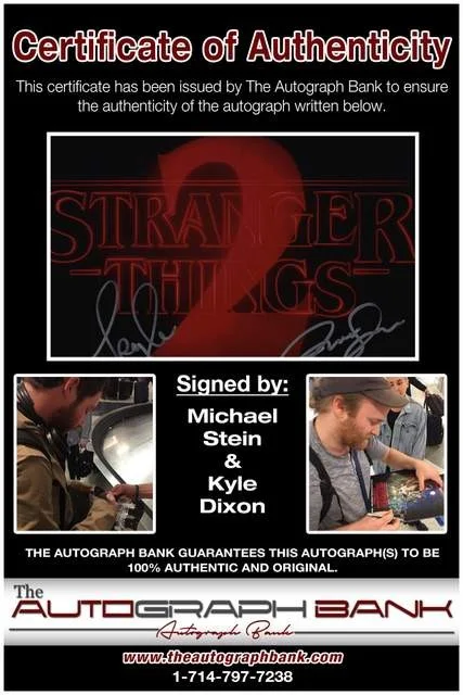 Michael Stein, Kyle Dixon — Michael Stein & Kyle Dixon signed Stranger Things 8x10 photo W/Cert 7, image 2