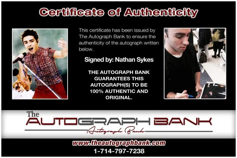 Nathan Sykes — The Wanted Nathan Sykes authentic signed rock 8x10 photo |Cert Autographed A0012, image 2