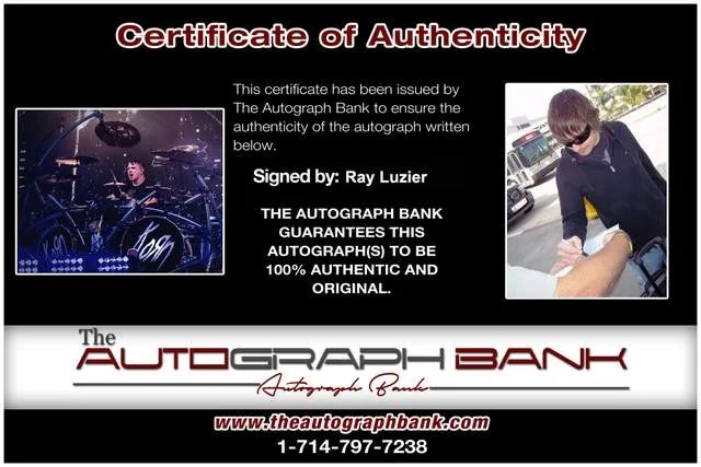 Ray Luzier — Ray Luzier of Korn authentic signed Rock 8x10 photo W/Certificate 104, изображение 2